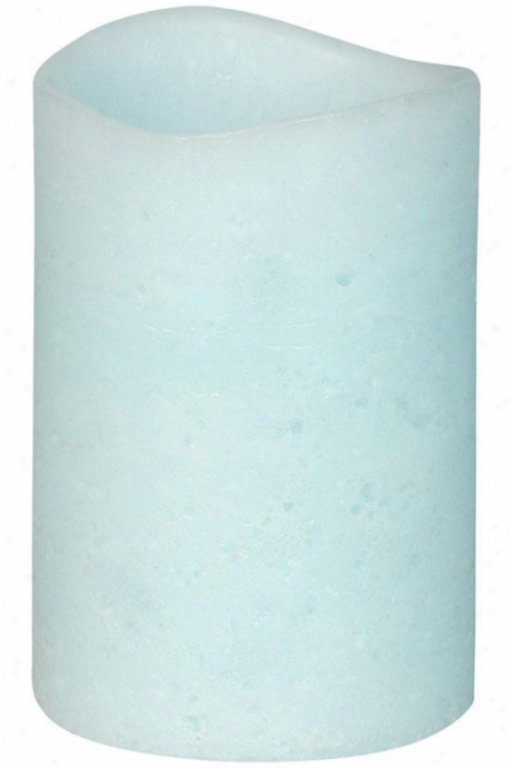 "led Candle With Timer - 4""x6"", Blue"