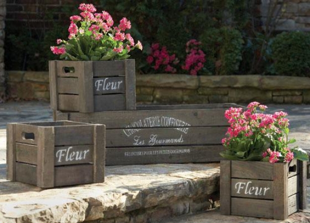 Left Bank Crate Assortment - Set Of 4 - Set Of Four, Wood/natural