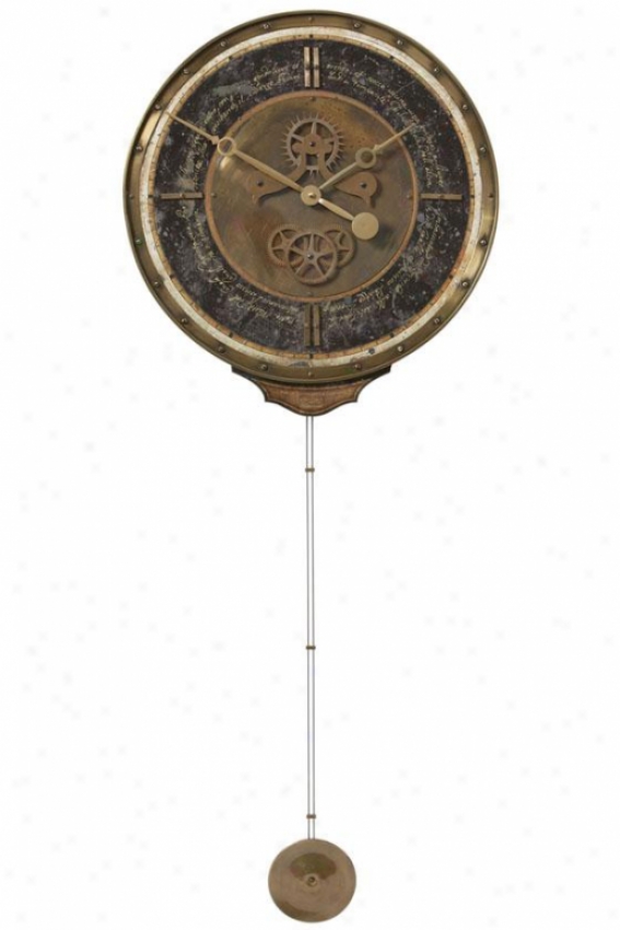 "leonardo Chronograph Black With Pedulum - 44.5x18x3.25""d, Weathered Brass"