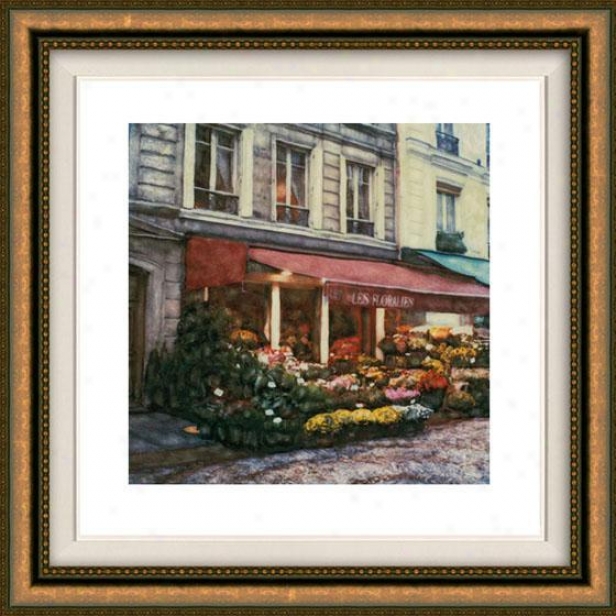 "les Floralies Framed Wall Art - 32""hx32""w, Floayed Gold"