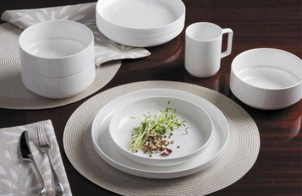 Linea 16-piece Dinnerware Set - 16 Painting Set, White