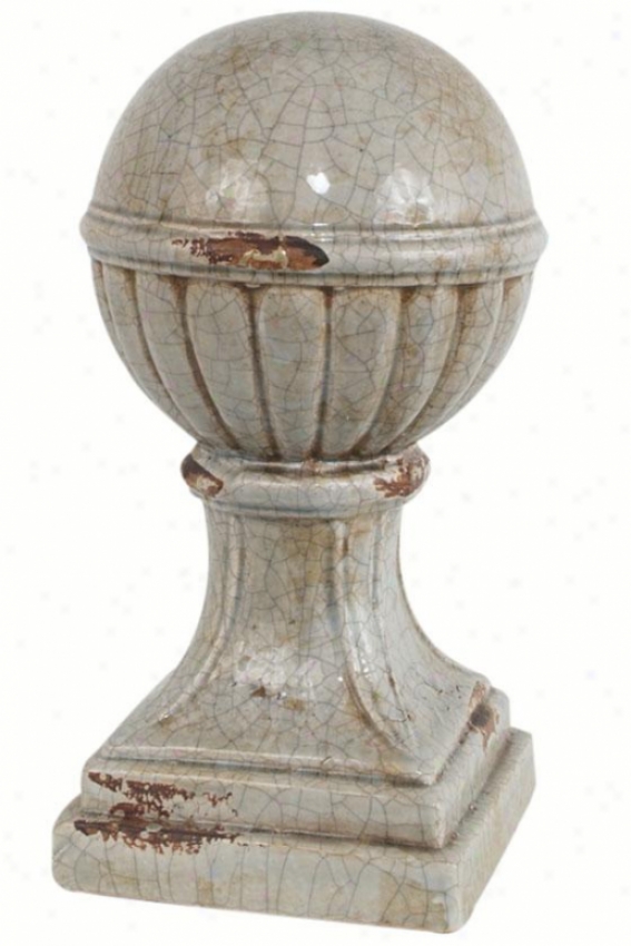 "loan Finial - 15""hx7""round, Gray"