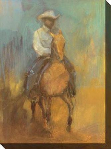 Lone Jockey Ii Canvas Wall Art - Ii, Yellow