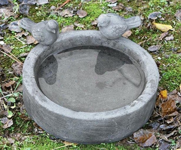 "low Bowl Bird Bath - 6""hx12""roune, White"