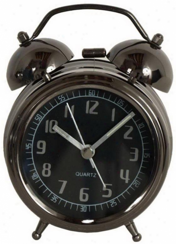 "lucas Black Metal Alarm Clock - 5hx3.25wx1.5""d, Black"