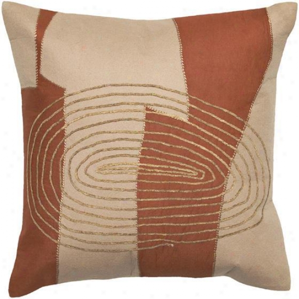 "luna Pillows - Set Of 2 - 18""x18"", Tan/rust"