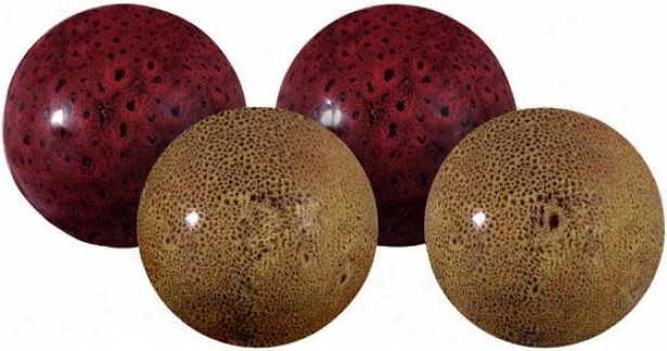"madra Spheres- Set Of 4 - 4""d, Red"