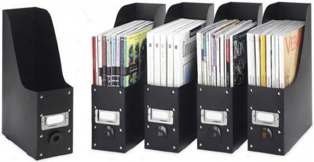 Magazine Organizers - Set Of 5 - Set Of 5, Black