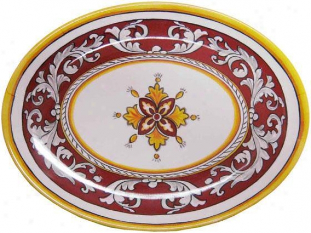 "malaga Platter - 16""d,R ed"