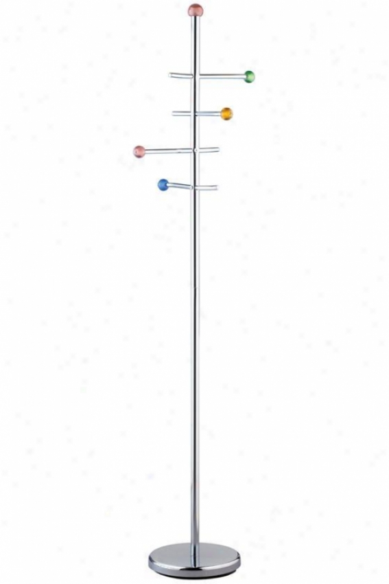 "marbles Coat Rack - 68""hx17""w, Chrom/emulti"