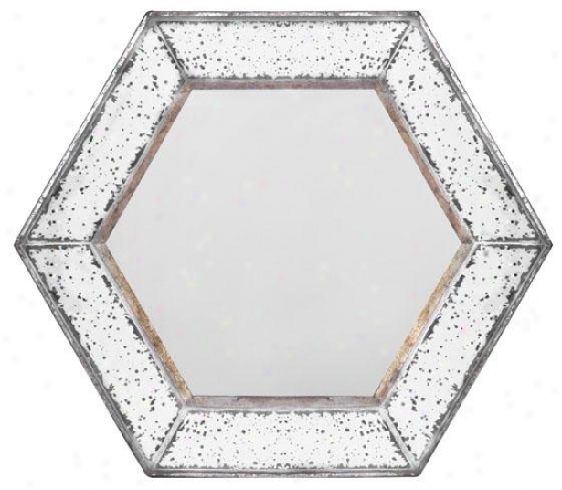 "marilyn Hexagon Mirrr - Hexabon 21""x21"", Antiqued Mirror"