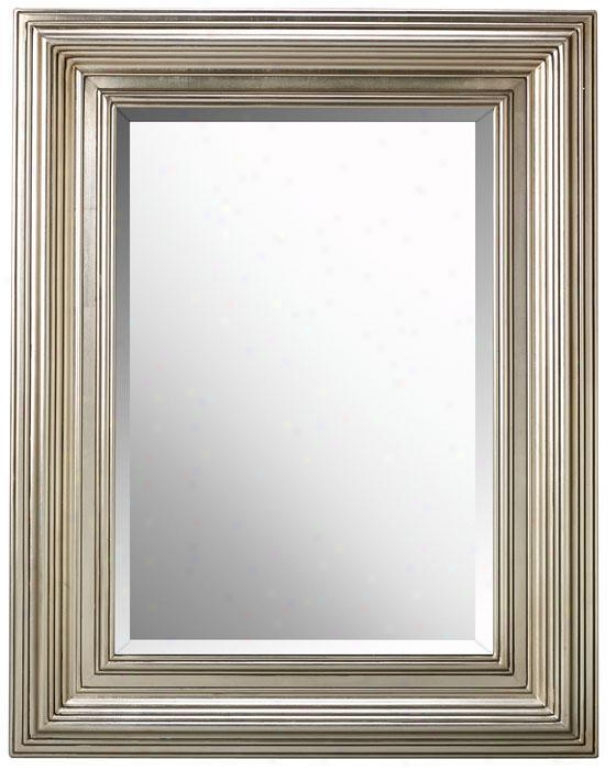 "mario Mirror - 41""hx31""w, Silver Leaf"