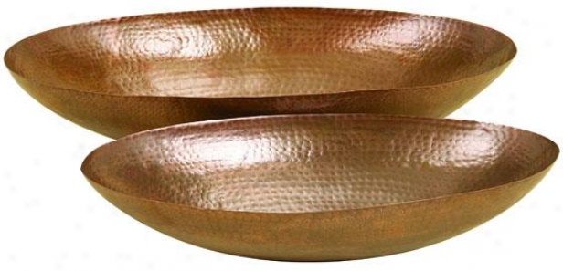 "marley Oval Bowl - Set Of 2 - Setof2/26""&21""w, Bronze"