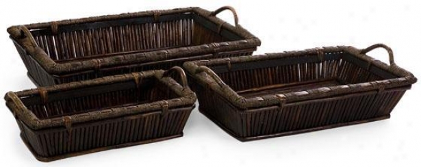 Mccaslin Oversized Trays - Set Of 3 - Set Of 3, Brown