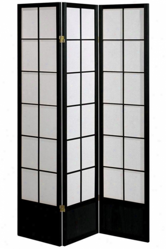 "meditation 71""h Three-panel Shoji Room Divider - 3-panel, Black"