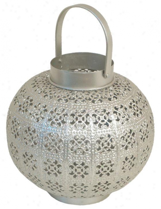 "meena Metal Candleholder - 12""h X 8.5""d, Silver"