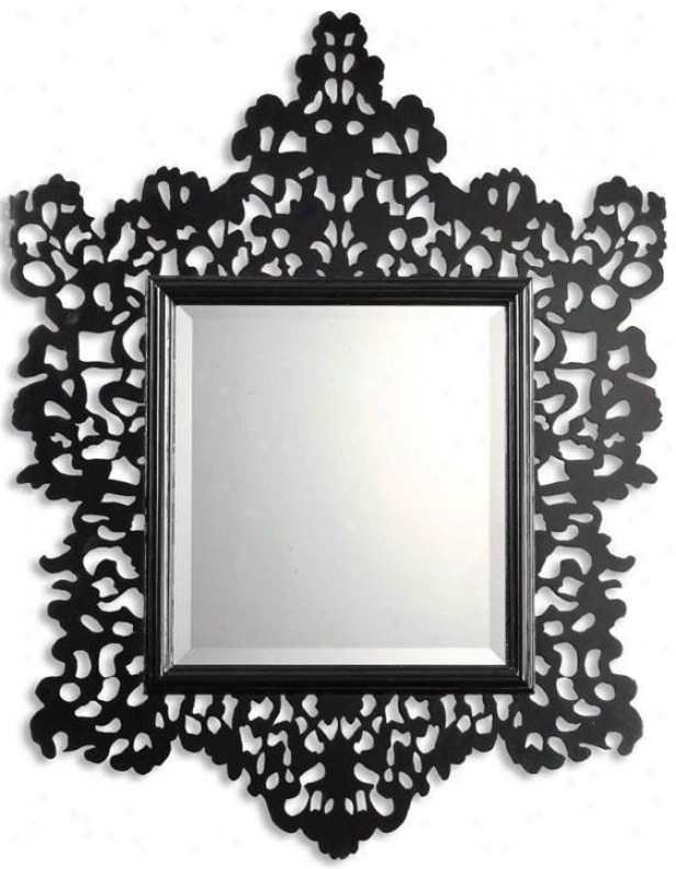 "melaney Wall Mirror - 43""hx34""w, Gloss Black"