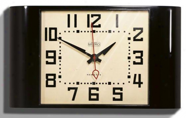 "metro Wall Clock - 10h X 17.5wx3""d, Black"