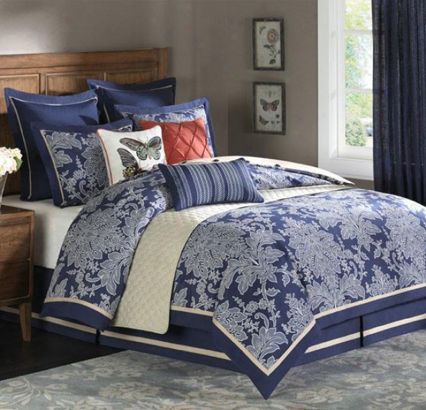 Middletob Ii Comforter Set - Queen 9pc Set, Navy Blue