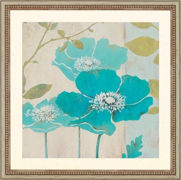 "modern Blue Poppy - 26"" Square, Blue"