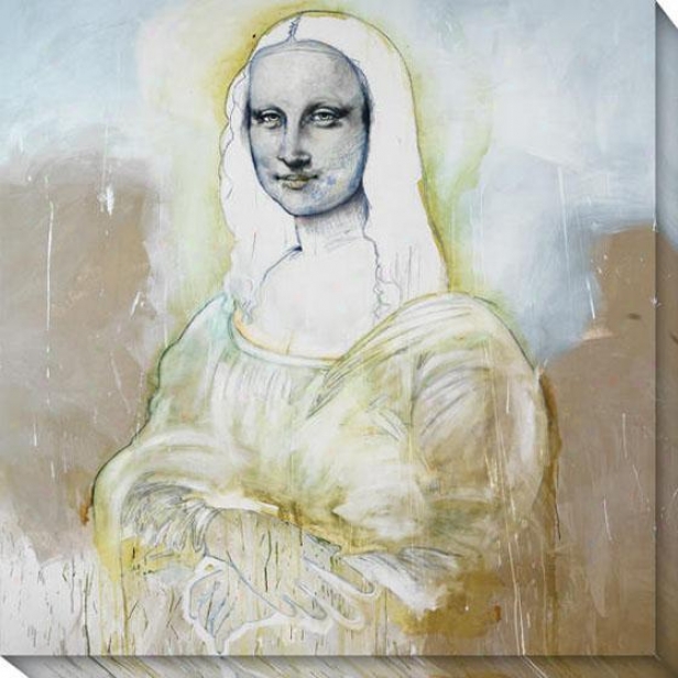 "mona Ghost Canvas Wall Art - 40""hx40""w, White"