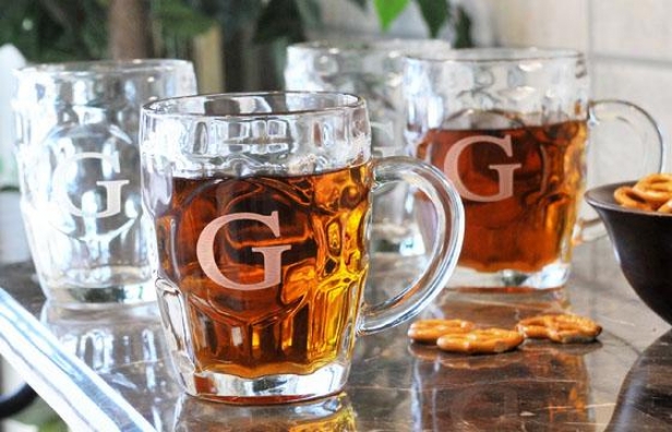 Monogram Beer Tankard - Set Of 4 - 18.5 Oz/set 4, C