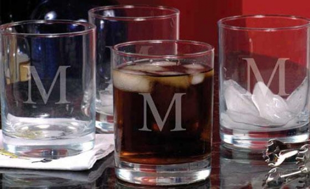 Monogram Double Old Fashioned Glssses - Set Of 4 - 14oz, O