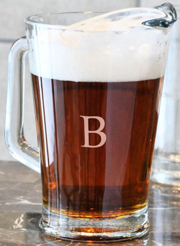 Monogram Glass Pitcher - 60 Oz, W