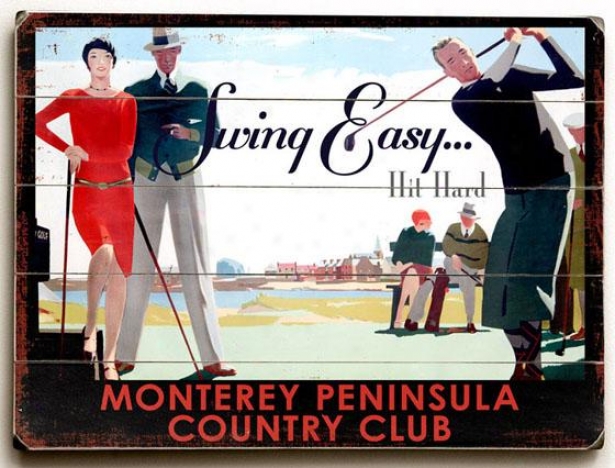 "monterey Country Club Wooden Sign - 14""h X 20""w, Multi"