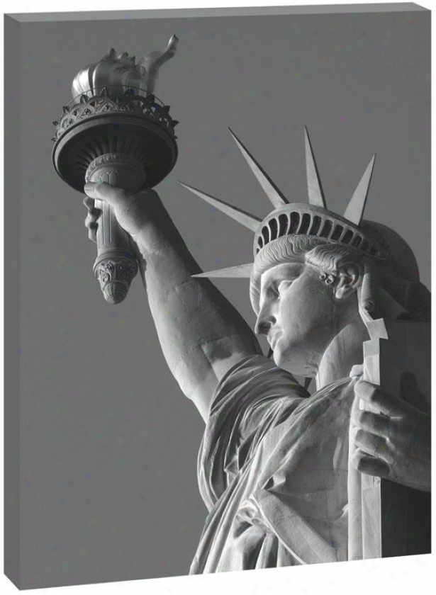 Mother Liberty Wall Art - 48hx36wx1.5, Black And White