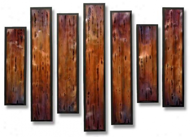 Multiplicity Wall Sculpture - Set Of 7 - S/7 46hx36wx2d, Copper