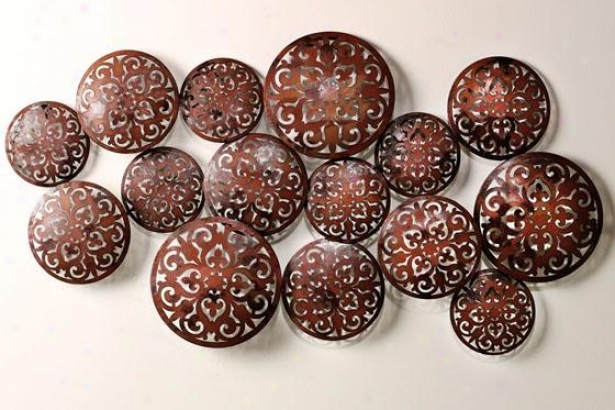 "nqima Metal Wall Decor - 42""h X 22""w, Pumpkin"