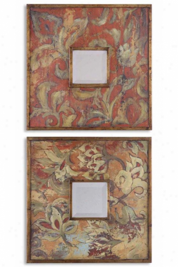 "naples Mirror - Set Of 2 - Set/2 19""sq Eac, Multi"