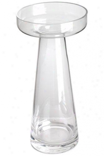 "narrow Clear Glass Candleholder - 9""x5"", Unobstructed Glass"