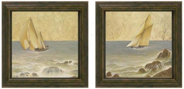 Nautical Fusion Framed Wall Art - Set Of 2 - Regular Of Two, Ivory