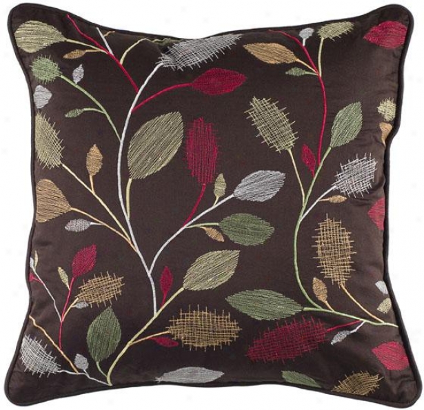 "neutral Leaves Pillow - 18"" Square, Brown"