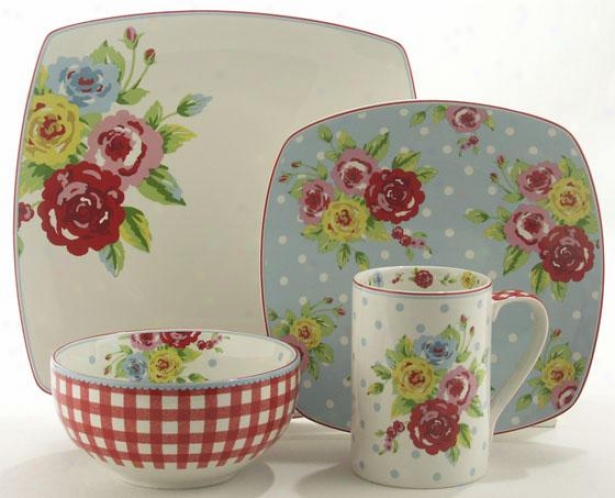 New Country 16-piece Dinnerware Set - 16 Piece Set, Multi Floral