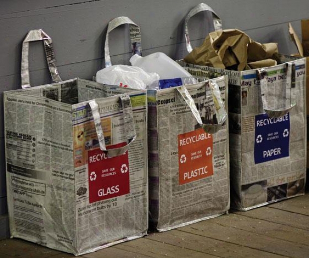 "newspaper Recycling Bag - 18""hx12""w, Glass"