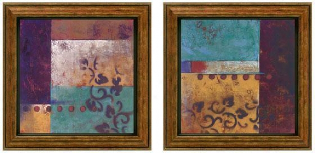 Night Thoughts Framed Wall Art - Set Of 2 - Set Of Two, Purple
