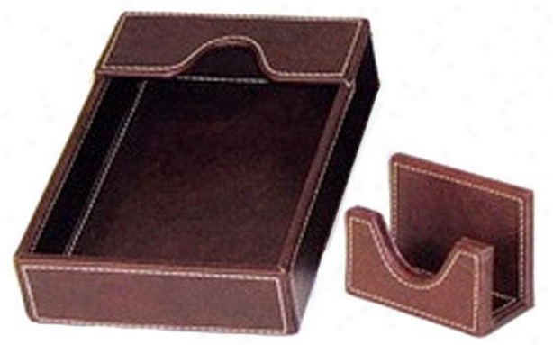 Office Desk Organizer - Med Paper Tray, Brown