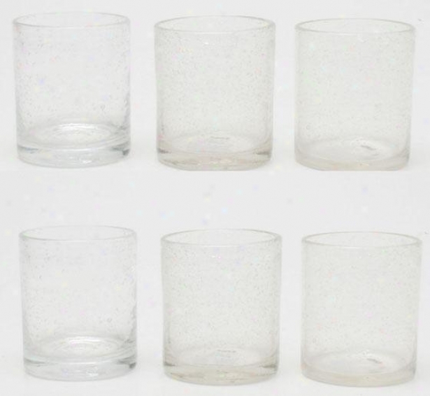 Old Fashioned Bubble Glasses - Set Of Six, Clear