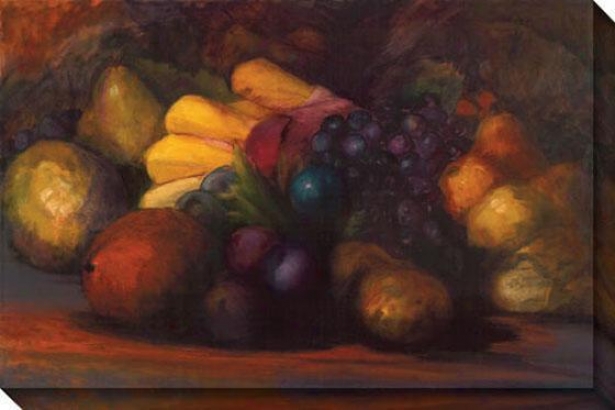 "Experienced Natural order Still Life With Bananas Canvas Wall Art - 48""hx32""w, Black"