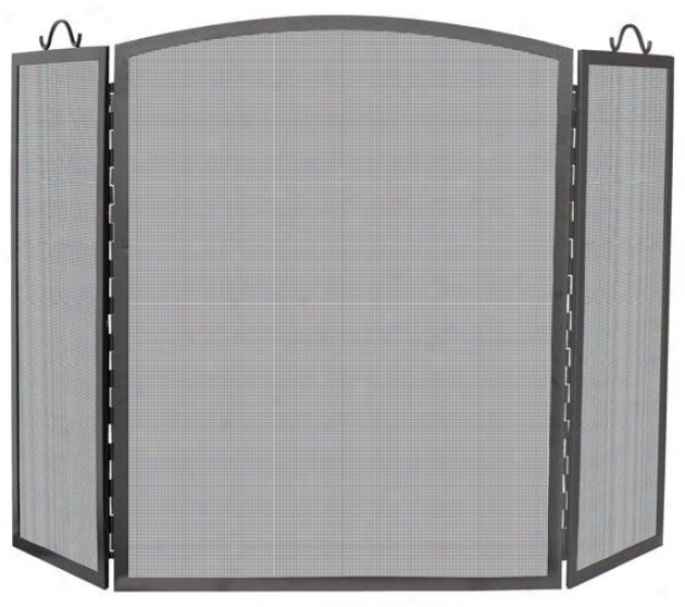 "olde World 3-panel Fireplace Screen - 36""hx56""wx2""d, Charcoal Gray "