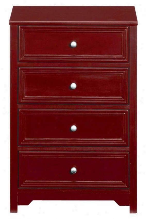 "oxford 4-erawer Chest - 29.5""hx19.75""w, Maroon"