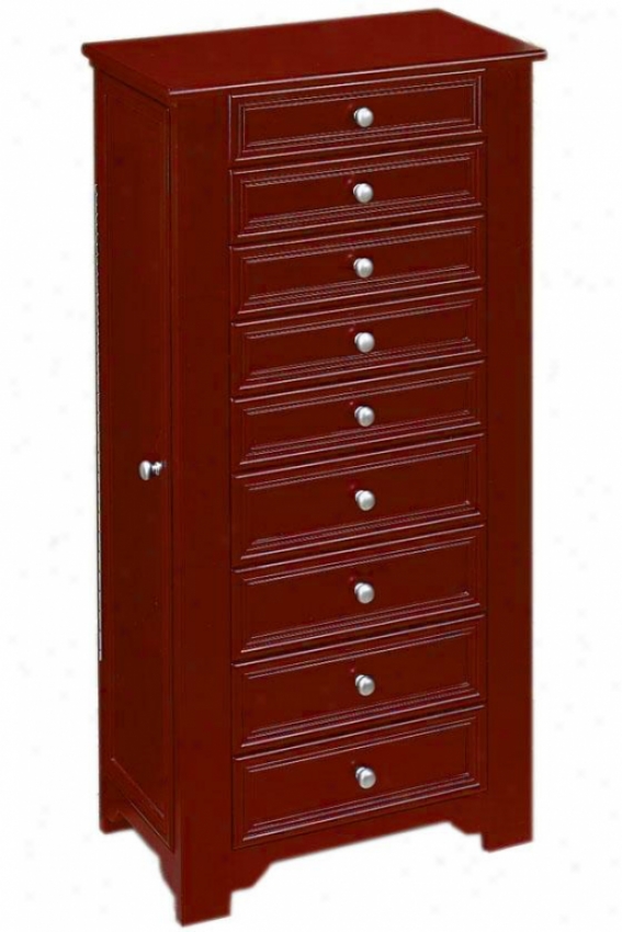 Oxford Jewelry Armoire I - 8-drawer, Maroon