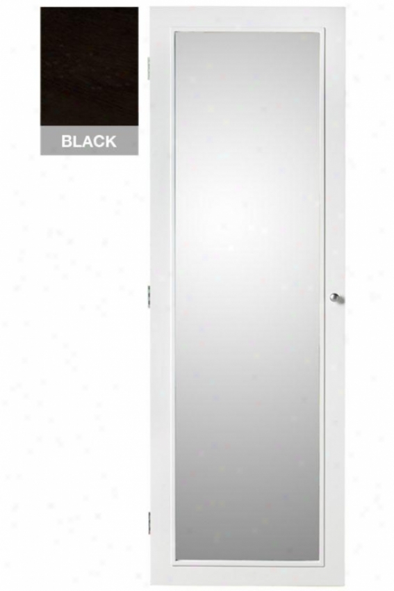 "oxford Wall Mount Jewelrry Armoire With Mirror - 60hx20wx4d"", Black"