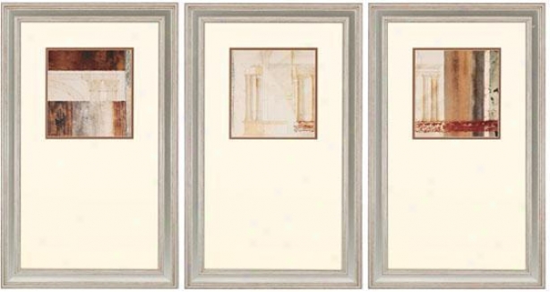 Palladio Wall Art - Set Of 3 - Set Of 3, Ivory/earthtns