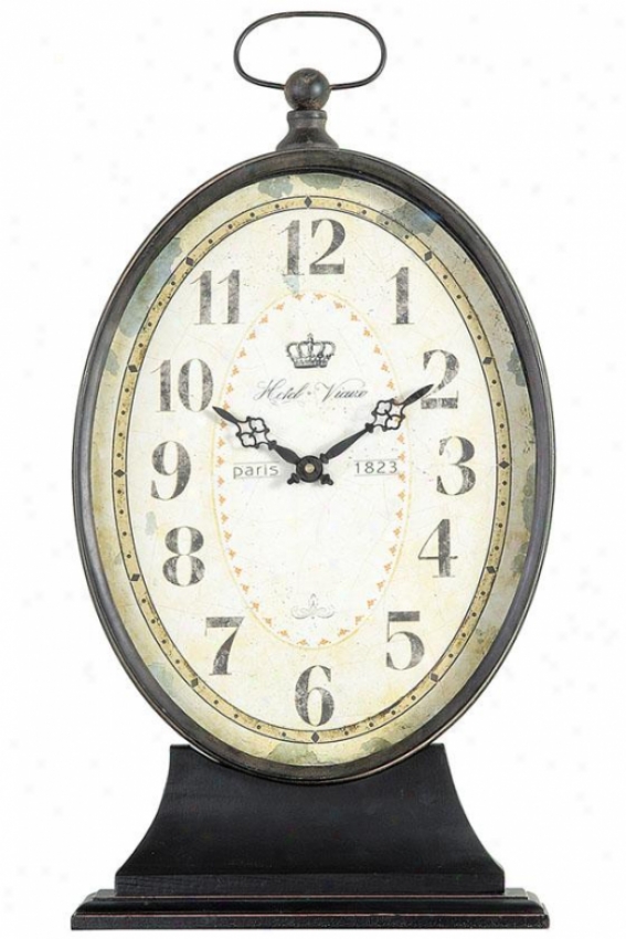 "prais 1823 Antiqued Mantel Clock - 12.38x3.88x22""h, Black"