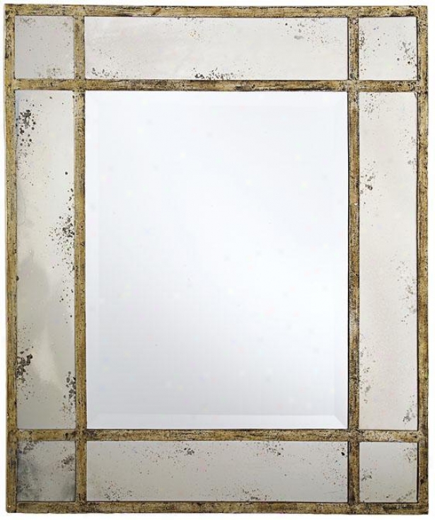 "paris Mansion  Antiqued Silver Wall Mirror - 34.75""hx30.75""w, Antiqued Silver"