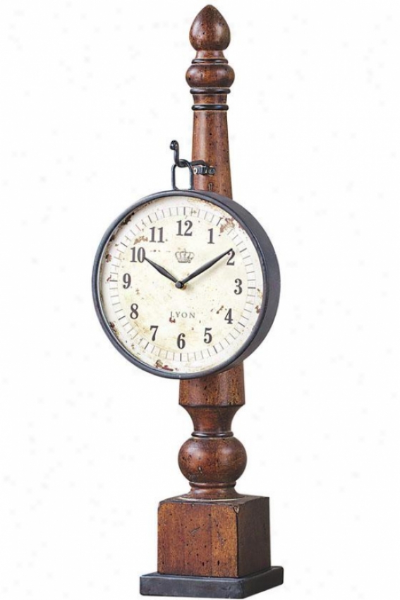 "parker Clock - 25""hx8""wx6.5""d, Brown"